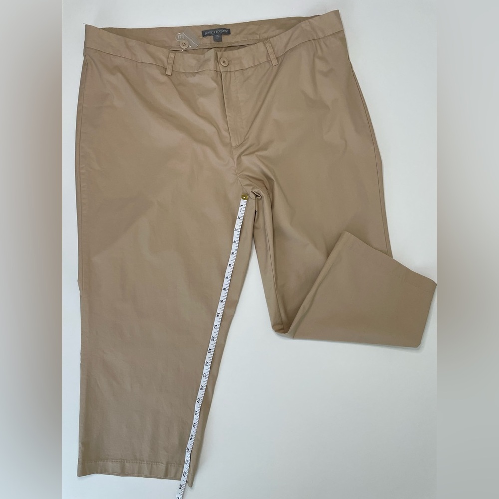 Jessica London NWOT Women's Khaki Chinos Capris Tan Plus Size 18W - Picture 4 of 11